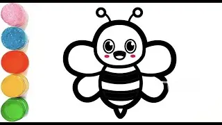 How To Draw a Cute Honey Bee 🐝 Drawing | Honey Bee Drawing For Kids | Beautiful Honey Bee Drawing