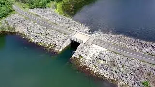 Busse lake bike path from 4k drone