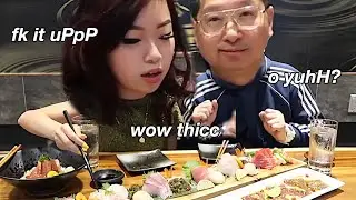 Sashimi Mukbang with my DAD! / Fruitypoppin