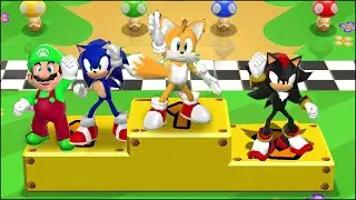 Mario Party 9 MiniGames Mario Vs Sonic Vs Shadow Vs Tails (Master Difficulty)