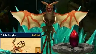Triple Stryke max level 124 titan mode//Rare Dragon//Dragons rise of Berk