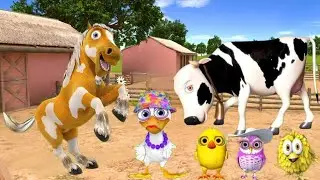 El pollito y el Tractor de la Granja del Toro y del Pollito la granja de la vaca