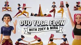 Kids Duo Yoga Poses | Easy & Fun Partner Yoga with Zoey & Mira | Inspired by K-Pop Demon Hunters