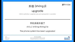 HSK6 audio flash cards with 1134 Chinese-English example sentences in 4 hours