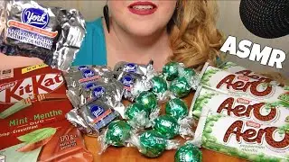 ASMR 🌱🍬🍫 CHOCOLATE MINT KITKAT + YORK + LINDOR + AERO CANDY BARS 🌱🍬🍫 | MR & MRS RALPHIES ASMR
