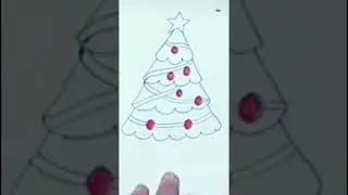 How to draw a beautiful Christmas tree 
