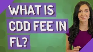 What is CDD fee in FL?