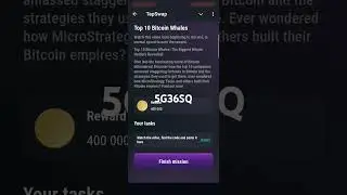 Tapswap Code | Top 10 Bitcoin Whales Part 1 | today | #tapswap