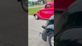 Roll In Out #hotrod #classiccars #streetrod #customcars #shorts #red #black
