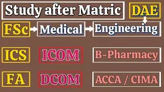 Study options after matric (10th) | FSc engineering , FSc medical , ICS , FA , ICOM , DCOM , DAE