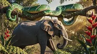 8k video elephant and snake #NatureFacts #ElephantBehavior #SnakeFacts #8KVideo #Zoology #WildlifeE