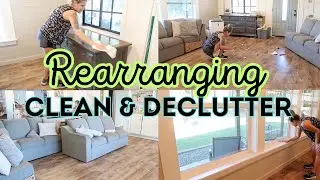 LIVING ROOM REARRANGING + DECLUTTERING MOTIVATION || AT HOME WITH JILL