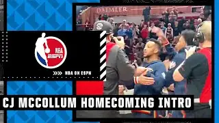 CJ McCollum greeted to roaring ovation in Trail Blazers return during player intros | NBA on ESPN