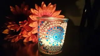 EASY dot mandala CANDLE Stand painting using ONLY Qtip, Pen l Indo-American Journey 🥰