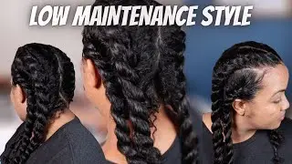Low maintenance hairstyle for natural hair | Grow and Retain your length!
