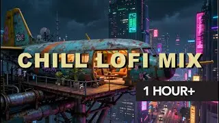 Aviation Lofi &ndash; Abandoned Aircraft Hideaway in a Cyberpunk Rainstorm | 1+ Hour Lofi Beats