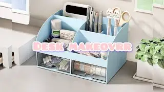 organising my desk #desk organiser #washi tape  #blue