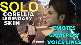 Star Wars Battlefront II Han Solo CORELLIA LEGENDARY SKIN GAMEPLAY, VOICE LINES + EMOTES | Season 2