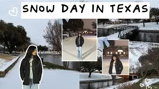 Snow day in Texas | An evening walk with me in snow | Freezing Temperature 🥶❄️🩵🌨️ | Rukmini Sharma