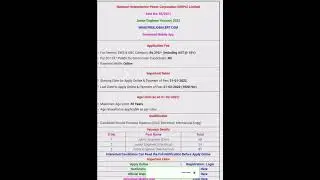 National Hydroelectric Power Corporation (NHPC) Limited 05/2021 Junior Engineer Vacancy&nbsp;2022