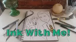 Slytherin Birthday Art  ||  INK WITH ME  ||  Inking with Sharpie Markers
