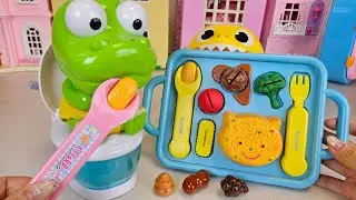 [toy asmr] Krong&rsquo;s Toilet Poop Training & Mealtime Routine 💩🍴 Playset ASMR Satisfying Unboxing Toys