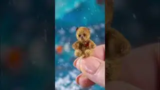 DIY miniature abandoned Teddy bear with polymer clay tutorial #shorts