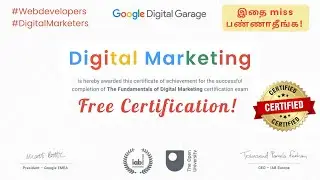 Free Google certification for web developers and digital markers explained in Tamil | தமிழ்