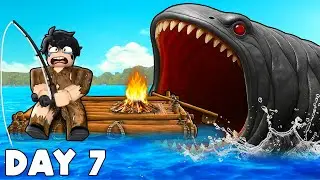 Survive 7 Days On A RAFT in Roblox !!!