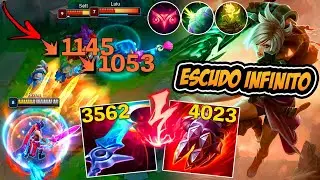 A NOVA RIVEN IMORTAL COM ESCUDO INFINITO *BUILD ABSURDA* - LEAGUE OF LEGENDS
