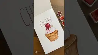 Cherry cup cake watercolor painting - How to make watercolor easily #watercolor #cherry #art
