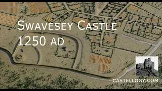 Reconstruction of Swavesey Castle and town, c.1250 AD