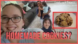 CLEANING THE SUNROOM MOTIVATION!  MAKING HOMEMADE CHOCOLATE CHIP ALMOND COOKIES! GoodLuckBabies Vlog