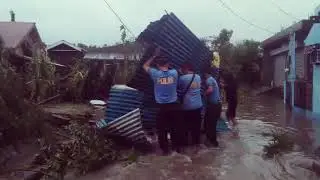 San Francisco PNP with 85IB Alpha Coy Clearing operation after Typhoon Tisoy