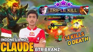 Unkillable! Claude Fast Farm Gameplay [ Indonesia No.1 Claude ] By BTR Branz - Mobile Legends