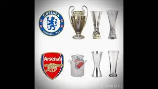 Chelsea vs Arsenal European trophies🤣 #chelsea #arsenal #trophies