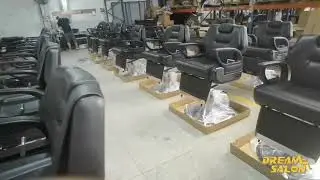 DREAMSALON-High-end Classic Black Barber Chair, High Density Memory Foam Upholstery