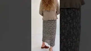 Ravenna Crinkle Floral Skirt in Slate