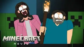 The Creeper Minecart Scene From A Minecraft Movie, But It's A Cheaply Animated Cartoon