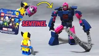 LEGO Wolverine & Sentinel MOC from Marvel Minifigures 2