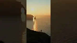 Sunset at the cliffs of Etretat, France! #drone #cliff #france #etretat
