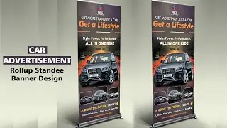 Car Rollup Standee Banner Design | Roll Up Banner Design | Standee Banner Design In Photoshop