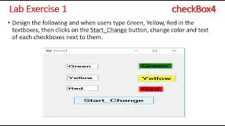 C# Windows Forms | Change CheckBox Text & Color Using Button Click (Lab Exercise 1)