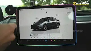 Ambient Light Center Console Screen Light With Wireless Charging Phone Holder For Model 3/Y