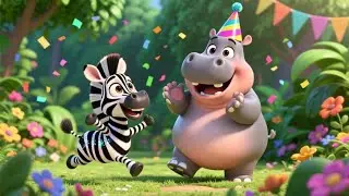 Happy Hippo Claps Big Hands | Fun Animal Rhyme for Kids | Nursery Rhymes & Toddler Songs