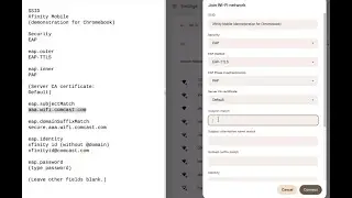 Connect Chromebook wifi to Xfinity Mobile Hotspot 2.0 EAP TTLS PAP Domain suffix match certificate