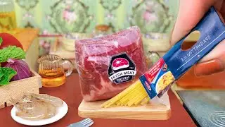 Yummy Miniature Onion Pasta with Beef Recipe Idea 🍝 ASMR Cooking Mini Food | Tiny Cooking