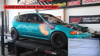 AWD TURBO CIVIC DYNO DAY!! 1994 Honda Civic All Wheel Drive K24 Build Hits The Dyno!