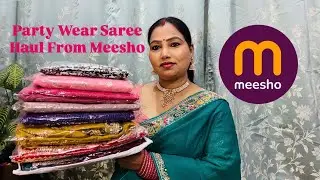 Beautiful Party Wear Saree Haul From Meesho #saree #meesho #meeshohaul #haul #partywearsaree #like 
