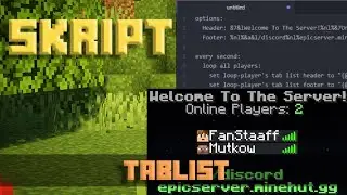 How To Make A Tablist - Minecraft Skript Tutorial